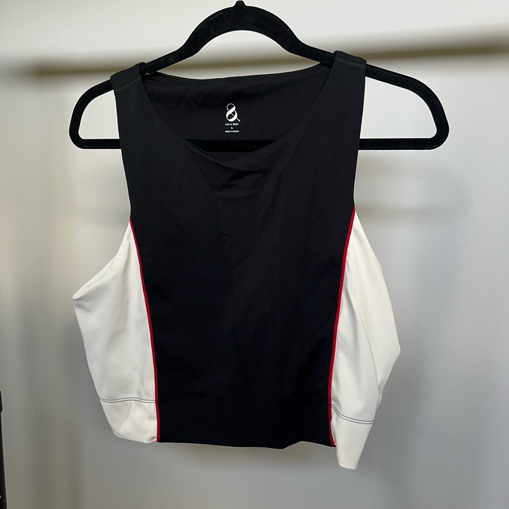 Lou & Grey Athletic Fitted Crop Tank Top